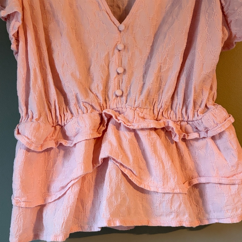 Express Light Pink Ruffle Top - Picture 3 of 4